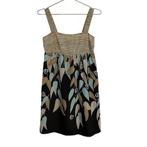 BCBGMaxazria Leaf Print Square Neck Mini Dress‎ Size XS